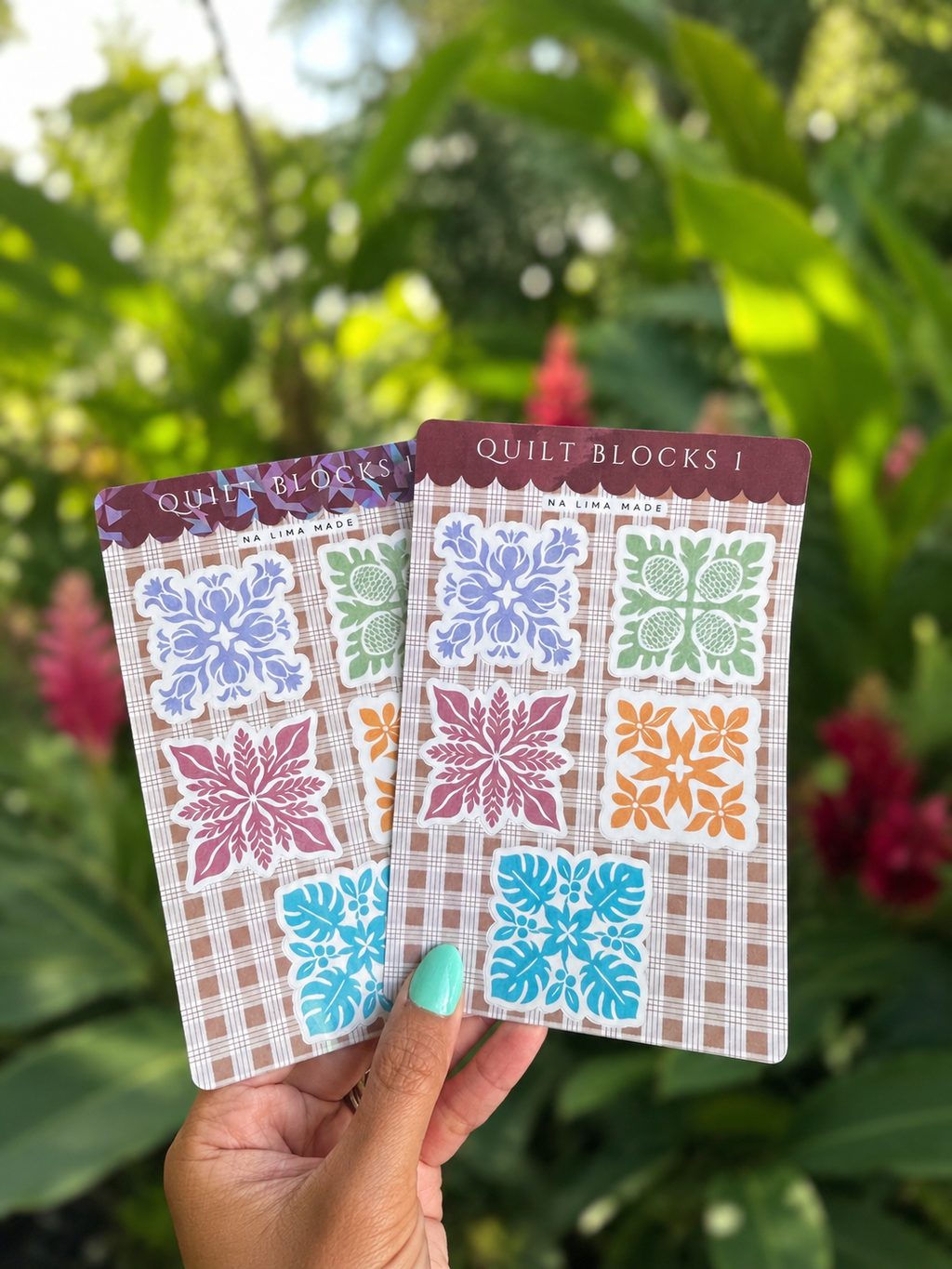 Hawaiian Quilt Block Sticker Sheet