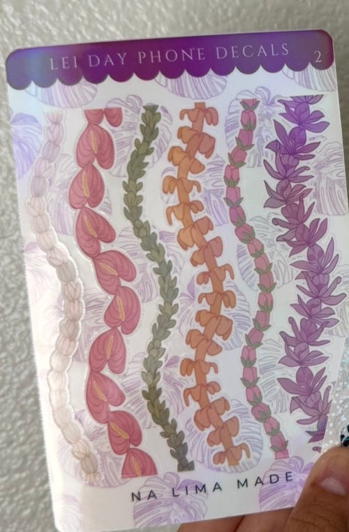 Hebrew Shells / Lei strand phone decal sticker sheet