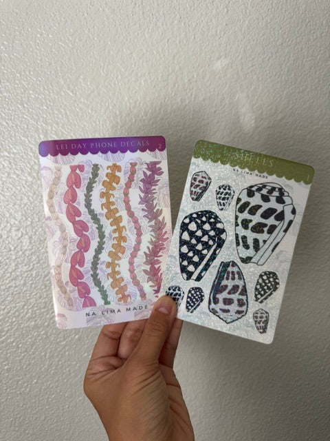 Hebrew Shells / Lei strand phone decal sticker sheet
